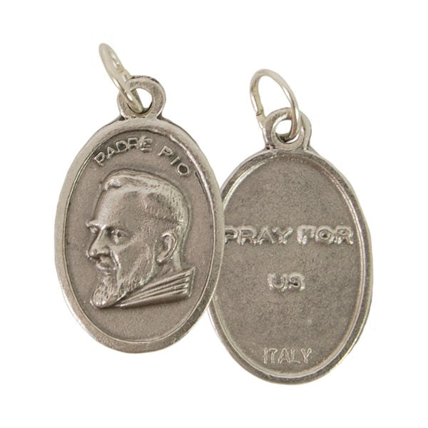 ''St. Padre Pio'' Oxidized Medal