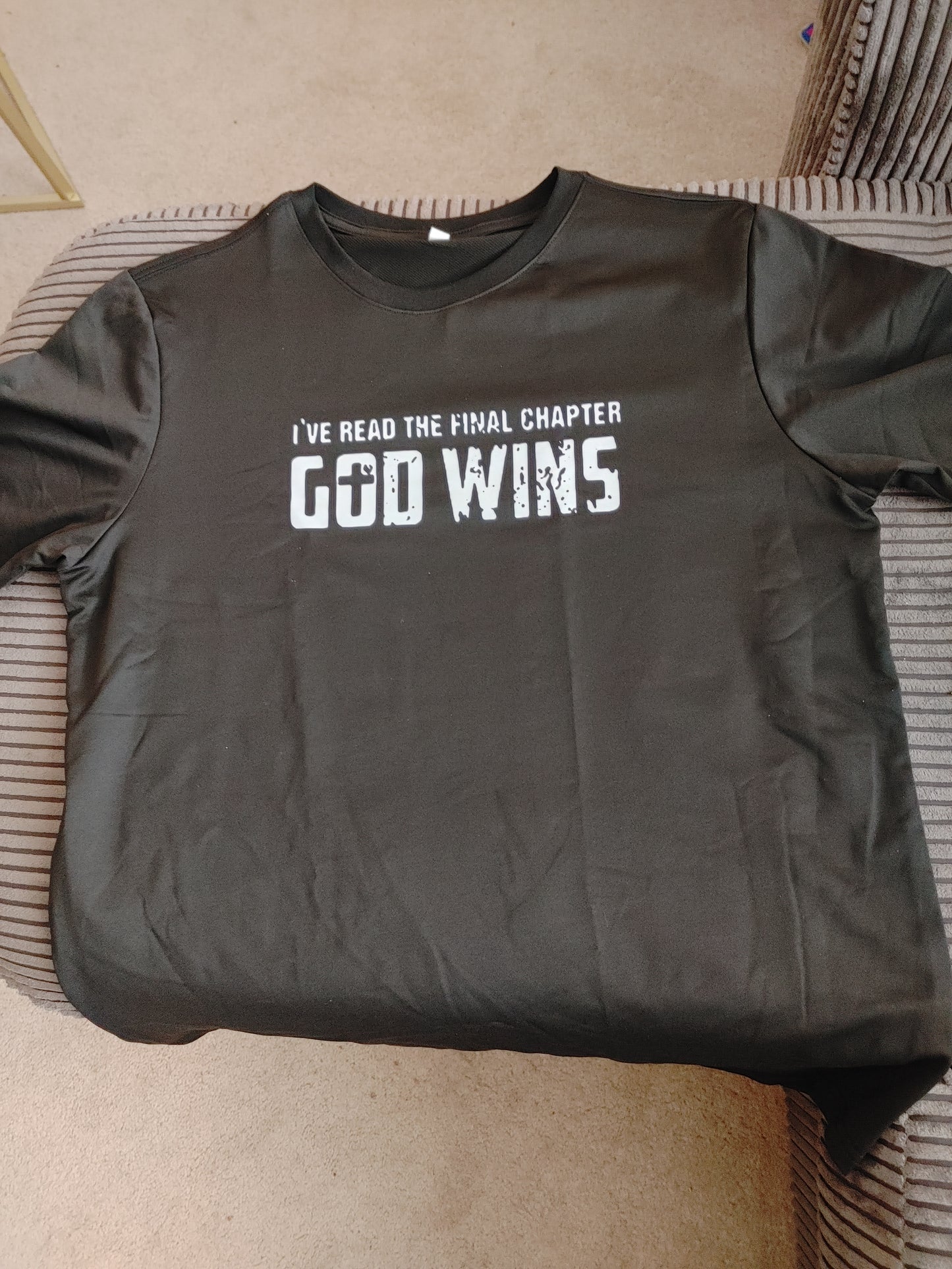 'God Wins' Print T Shirt, Tees For Men, Casual Short Sleeve T shirt