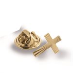 Gold Finish Cross Lapel Pin