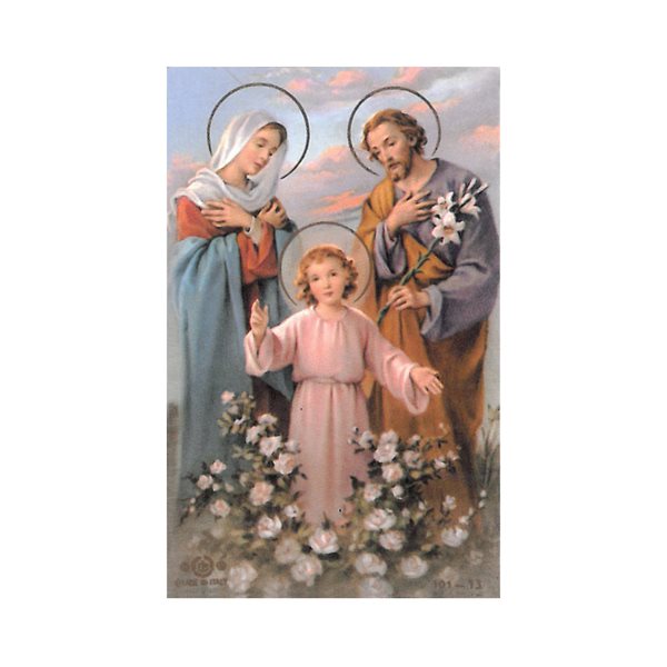 Holy Family laminated prayer card