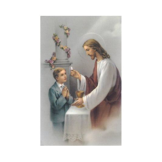 Communion laminated prayer card for boy